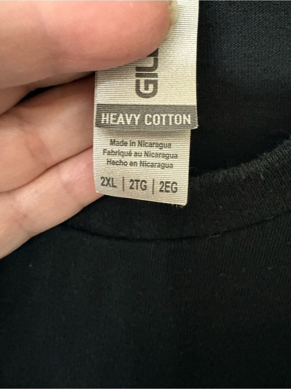 Gildan Black Heavy Cotton T-Shirt - Plain Crew Neck - Picture 2 of 6